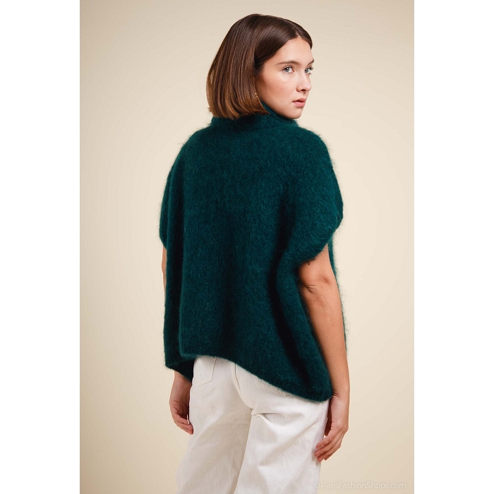 Scarpy creation pull col roule sans manche kid mohair noir4868202_3