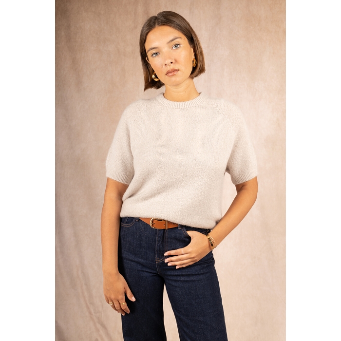 Scarpy creation my pull manche courte alpaga yl beige