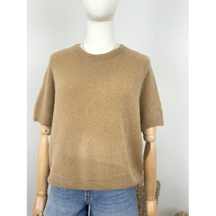 Scarpy creation my pull manche courte alpaga yl marron