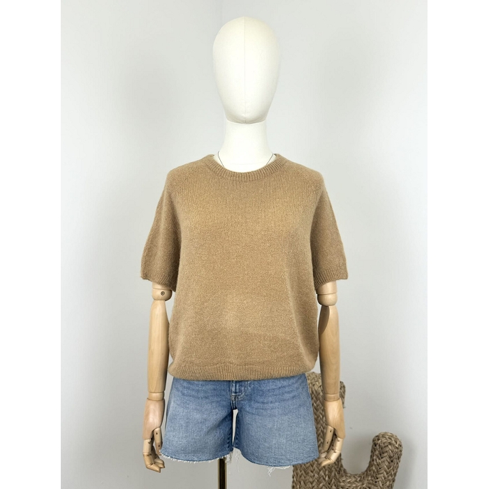 Scarpy creation my pull manche courte alpaga yl marron4868302_3