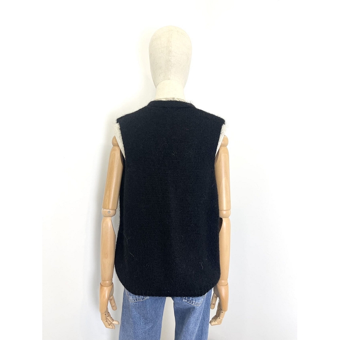 Scarpy creation my gillet sans manche  mohair yl noir4868401_3