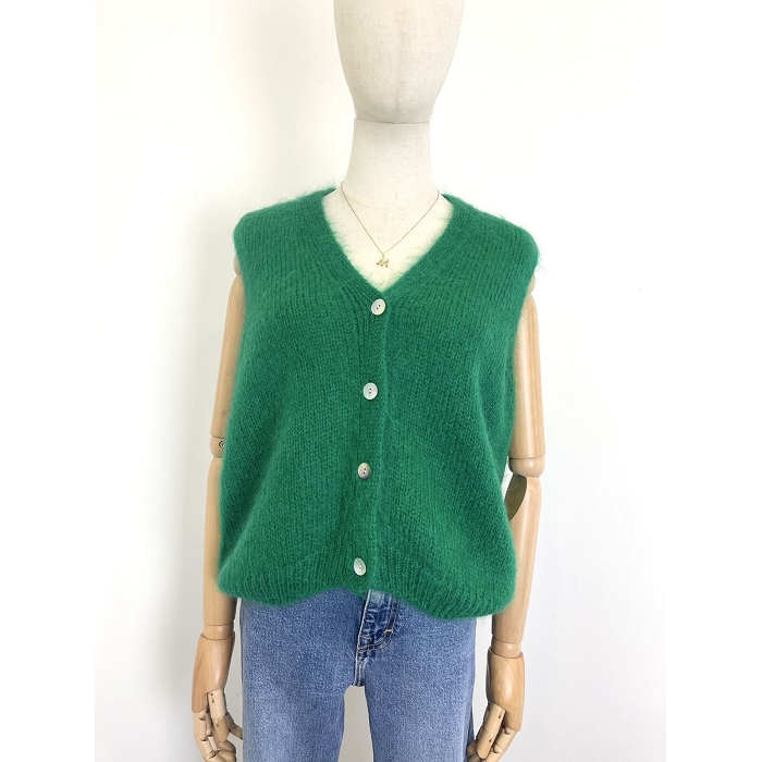 Scarpy creation my gillet sans manche  mohair yl vert4868403_6