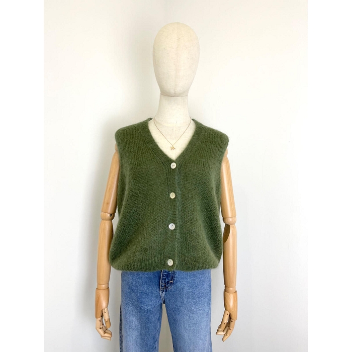Scarpy creation my gillet sans manche  mohair yl vert4868404_2