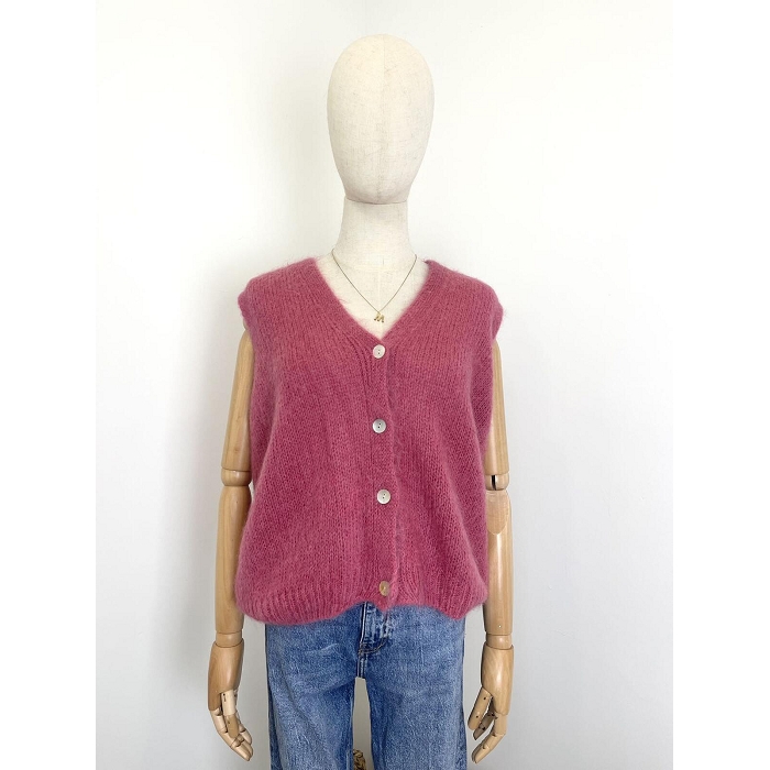 Scarpy creation my gillet sans manche  mohair yl rose4868407_5