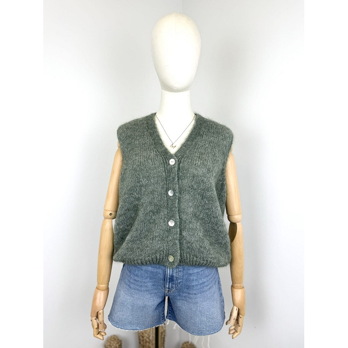 Scarpy creation my gillet sans manche  mohair yl vert4868408_3