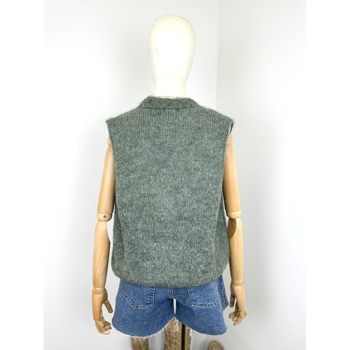 Scarpy creation my gillet sans manche  mohair yl vert4868408_5