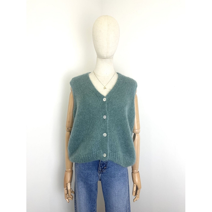 Scarpy creation my gillet sans manche  mohair yl bleu4868411_2