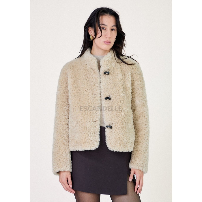 Scarpy creation my veste courte fausse fourrure yl beige4868801_2