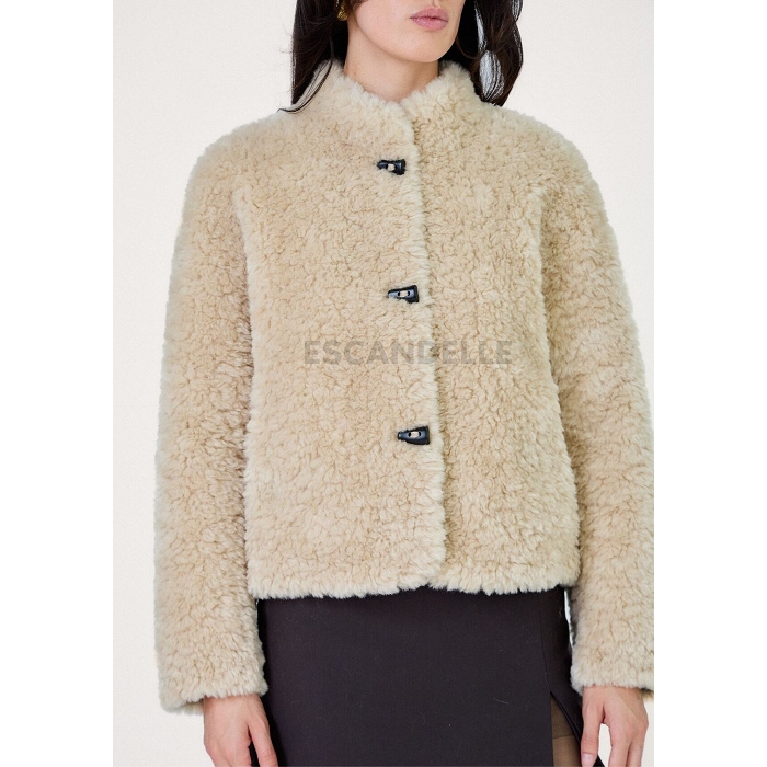 Scarpy creation my veste courte fausse fourrure yl beige4868801_3