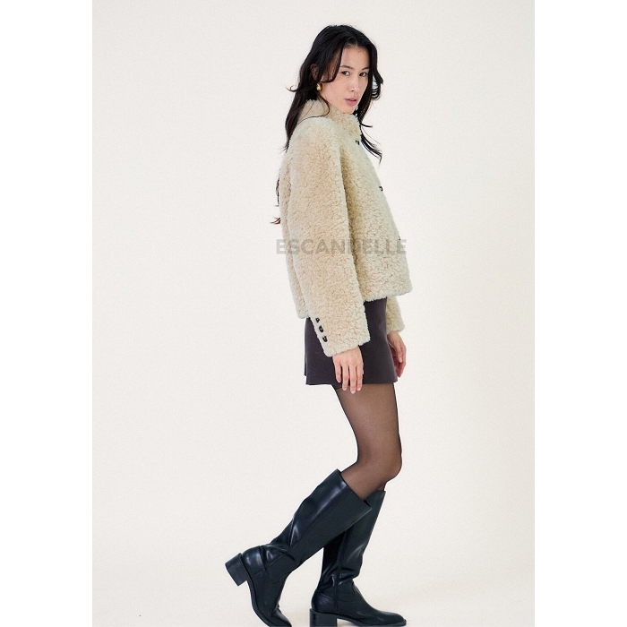 Scarpy creation my veste courte fausse fourrure yl beige4868801_4