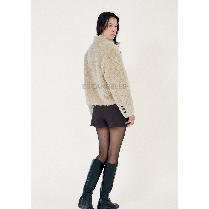 Scarpy creation my veste courte fausse fourrure yl beige4868801_5