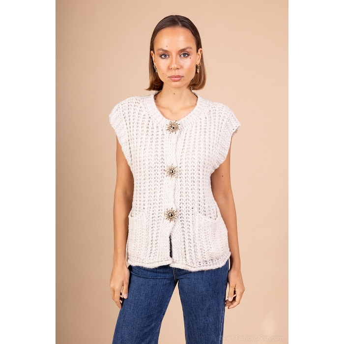 Scarpy creation my gillet gros bouton yl beige