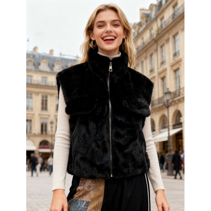 Scarpy creation my gilet fourrure yl noir4870001_3