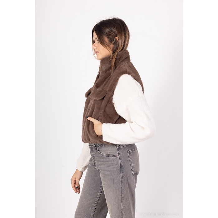 Scarpy creation my gilet fourrure yl marron4870002_4