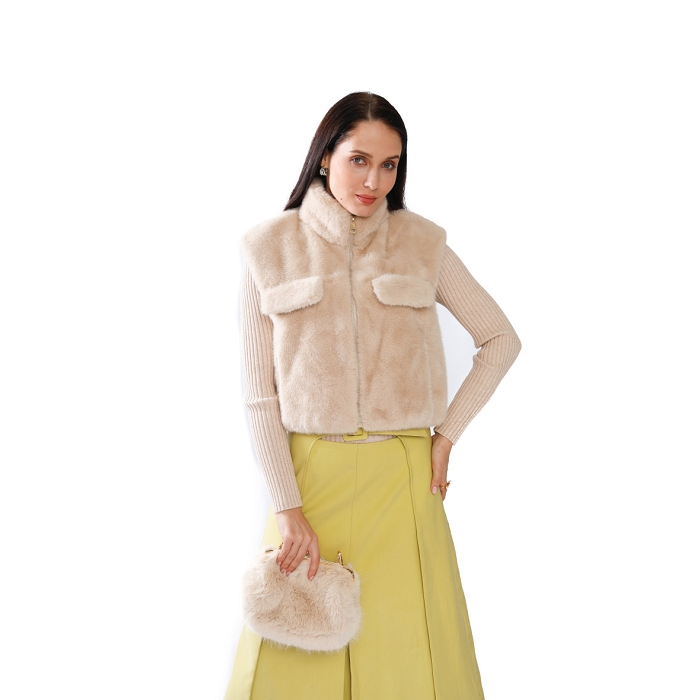 Scarpy creation my gilet fourrure yl beige4870006_4