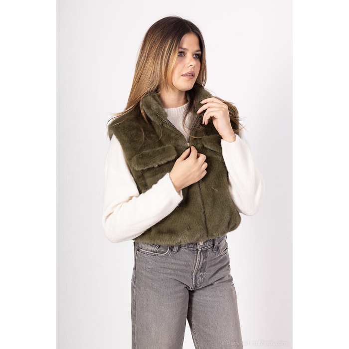 Scarpy creation gilet fourrure vert4870008_3