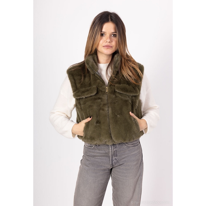 Scarpy creation gilet fourrure vert4870008_4