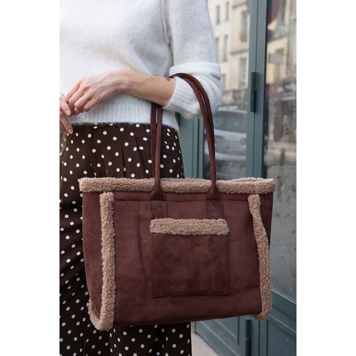 Scarpy creation sac cabas comme du daim marron