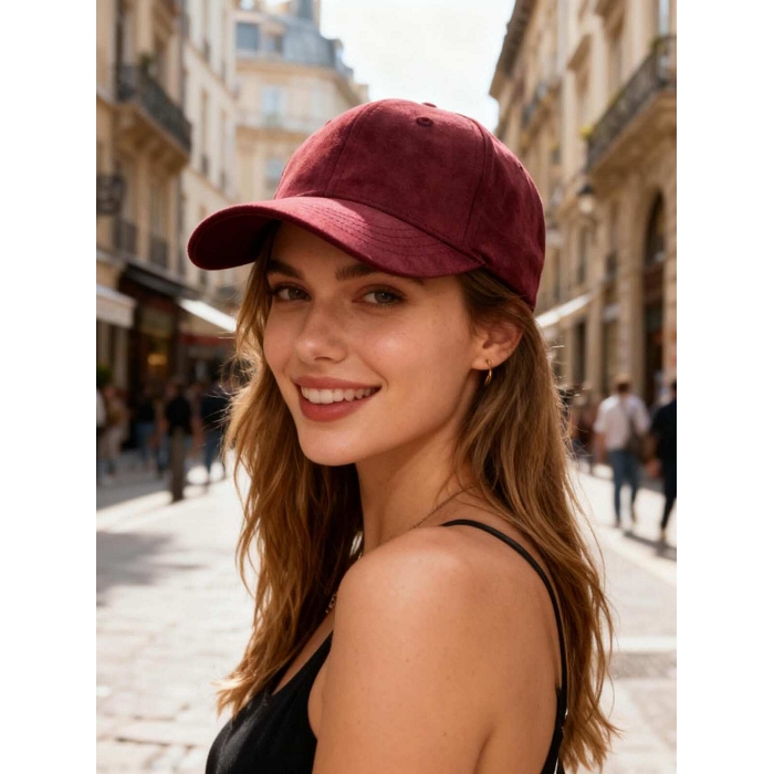 Scarpy creation casquette velours rouge4870904_5