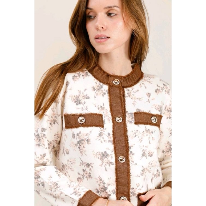 Scarpy creation my cardigan bi matiere yl beige4871301_2