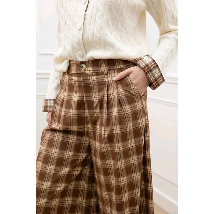 Scarpy creation my pantalon carreaux yl marron4871401_4