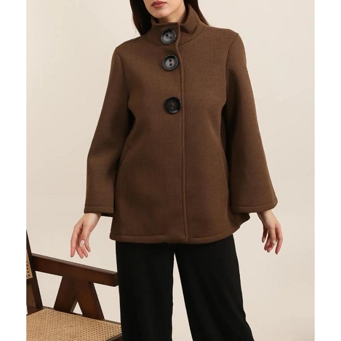 Scarpy creation manteau veste chic marron4871503_4