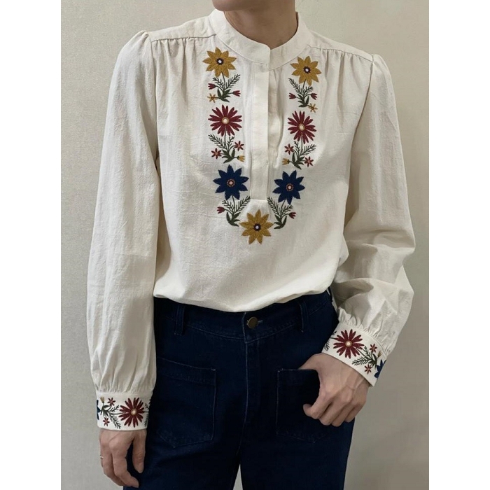 Scarpy creation my chemisier blouse fleuri yl beige