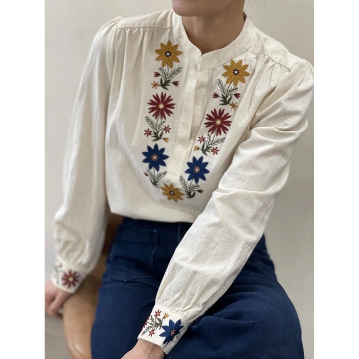 Scarpy creation my chemisier blouse fleuri yl beige4872001_3