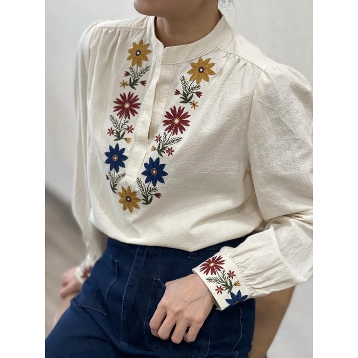 Scarpy creation my chemisier blouse fleuri yl beige4872001_4