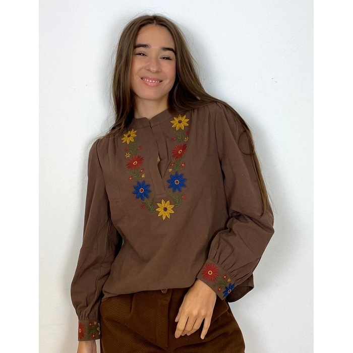 Scarpy creation my chemisier blouse fleuri yl marron4872002_2