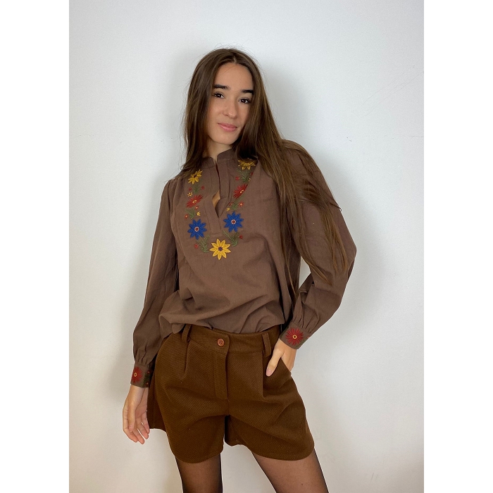 Scarpy creation my chemisier blouse fleuri yl marron4872002_6