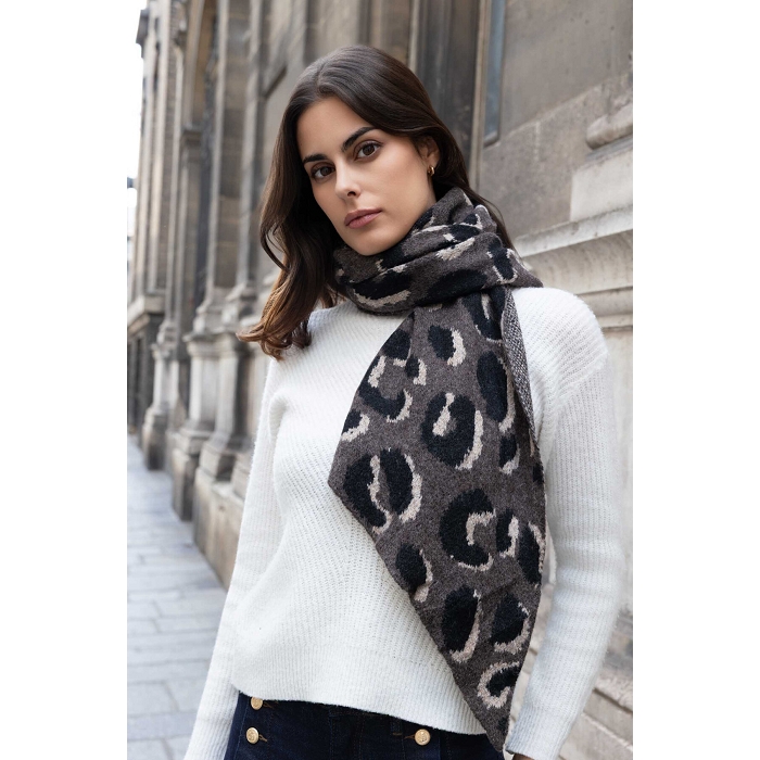 Scarpy creation echarpe epaisse motif animal beige4872501_4