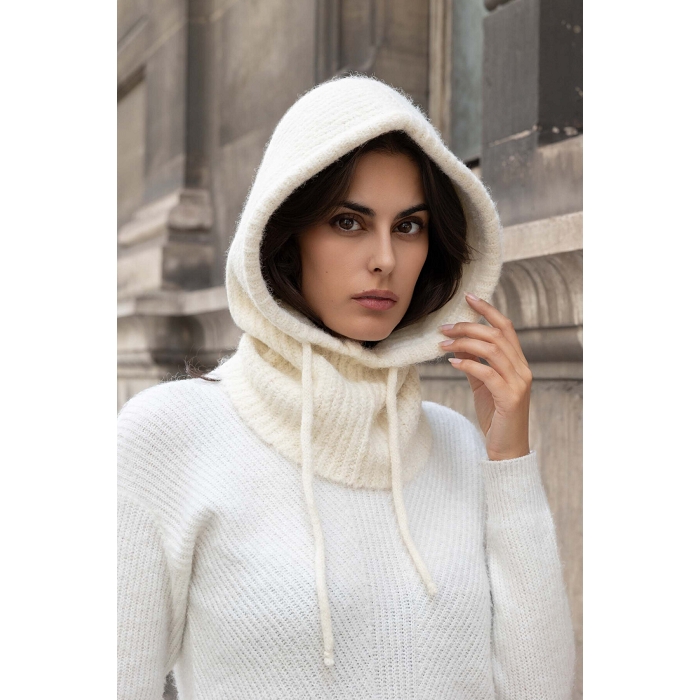 Scarpy creation cagoule en laine beige4872603_3