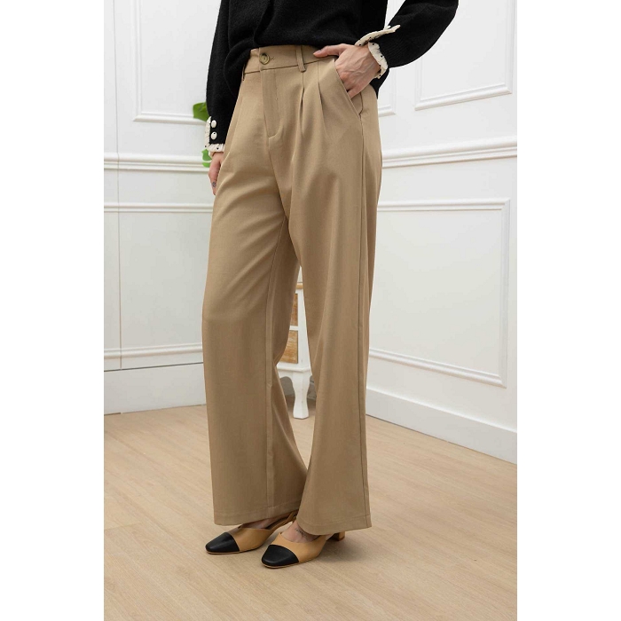 Scarpy creation pantalon large droit beige4874101_3