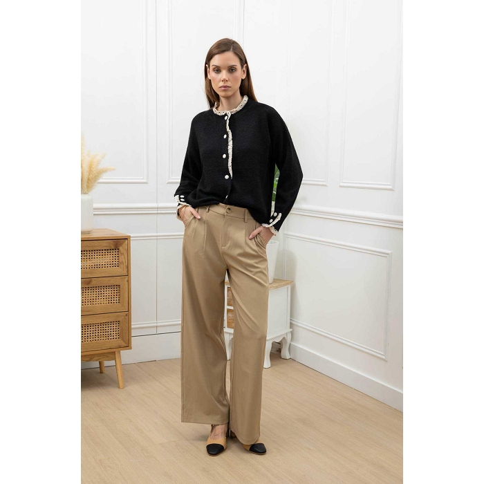 Scarpy creation pantalon large droit beige4874101_5