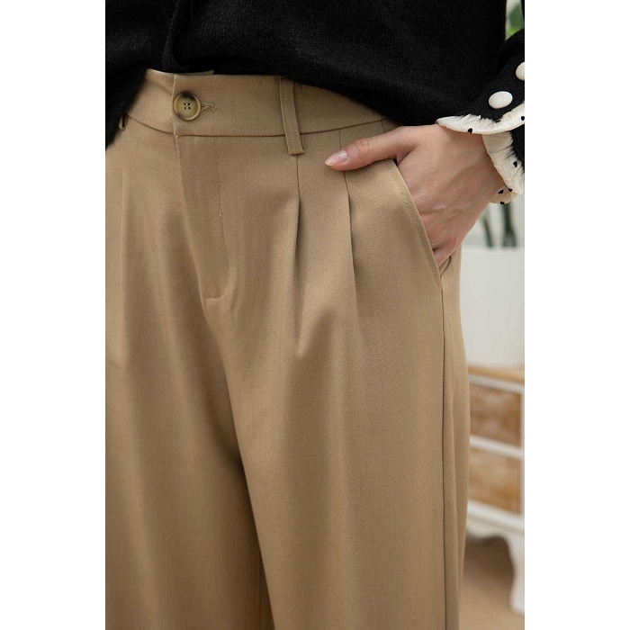 Scarpy creation pantalon large droit beige4874101_6
