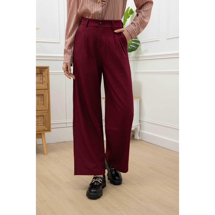 Scarpy creation pantalon large droit rouge