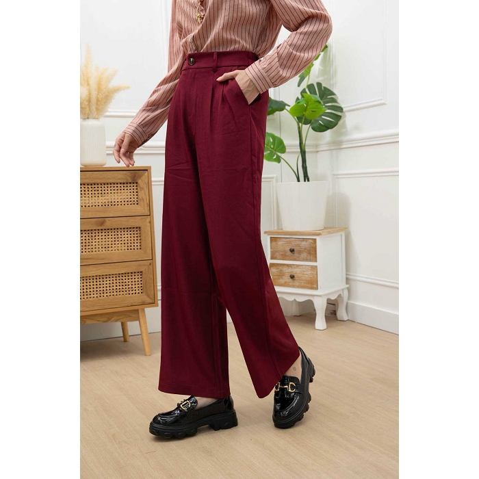 Scarpy creation pantalon large droit rouge4874102_5