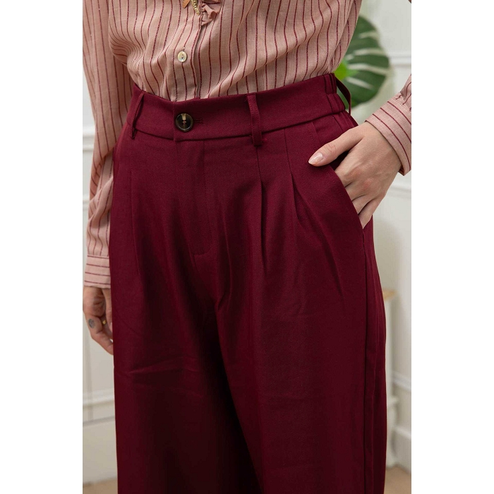 Scarpy creation pantalon large droit rouge4874102_6