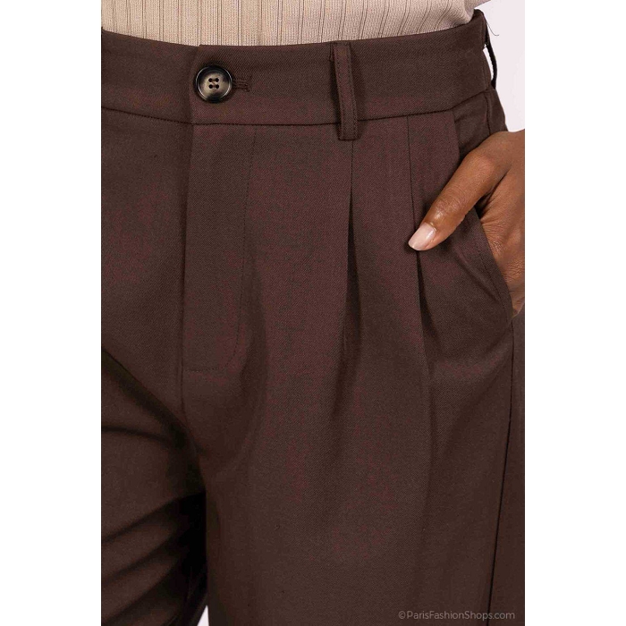 Scarpy creation pantalon large droit marron4874103_3