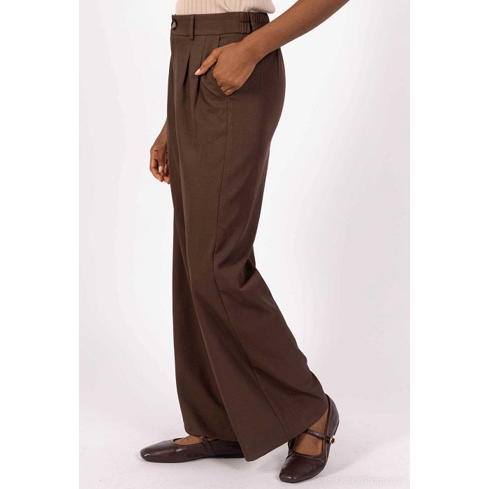 Scarpy creation pantalon large droit marron4874103_6