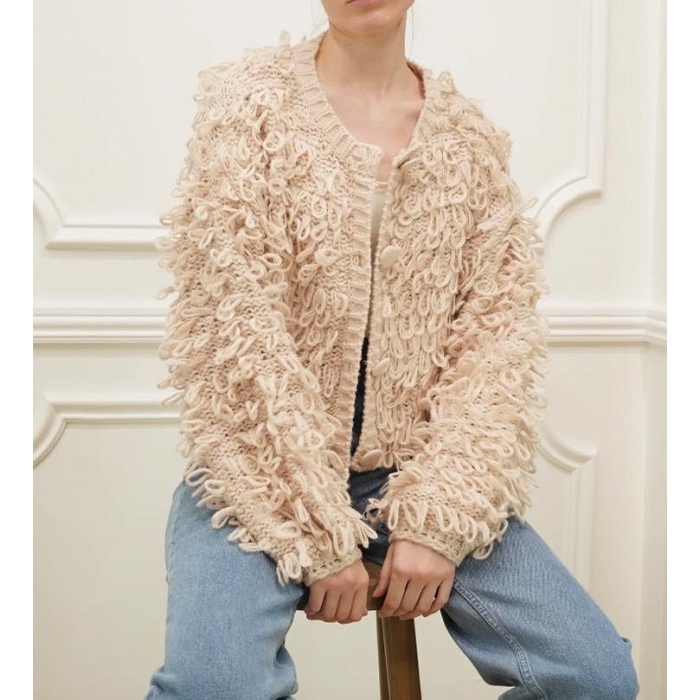 Scarpy creation my gilet froufrou en polya yl beige4875201_2