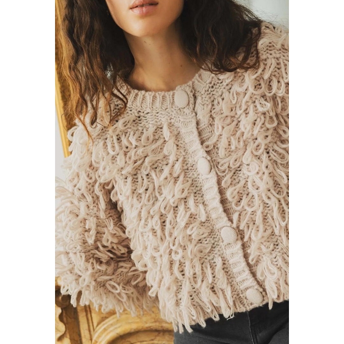 Scarpy creation my gilet froufrou en polya yl beige4875201_3