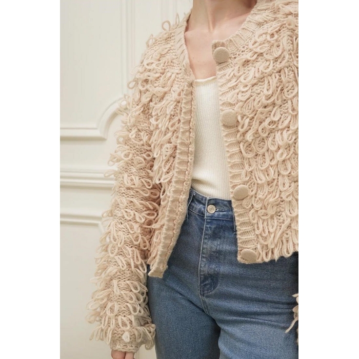 Scarpy creation my gilet froufrou en polya yl beige4875201_4