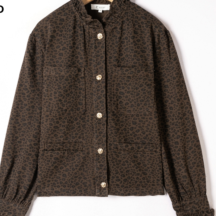 Scarpy creation chemisier froufrou marron