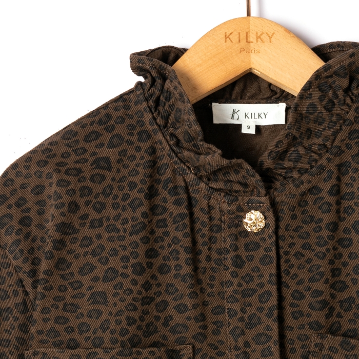 Scarpy creation chemisier froufrou marron4875601_2