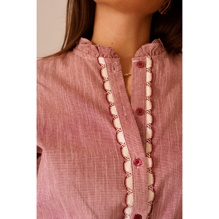 Scarpy creation chemisier froufrou rouge4877301_3