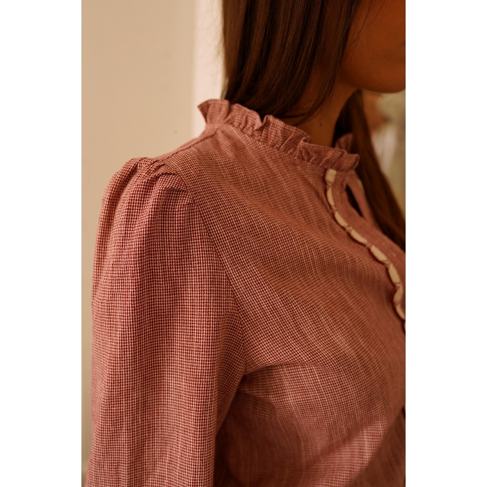 Scarpy creation chemisier froufrou rouge4877301_6