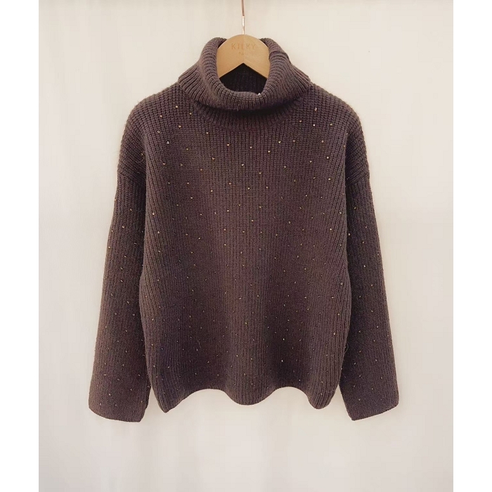 Scarpy creation my pull paillettes yl marron