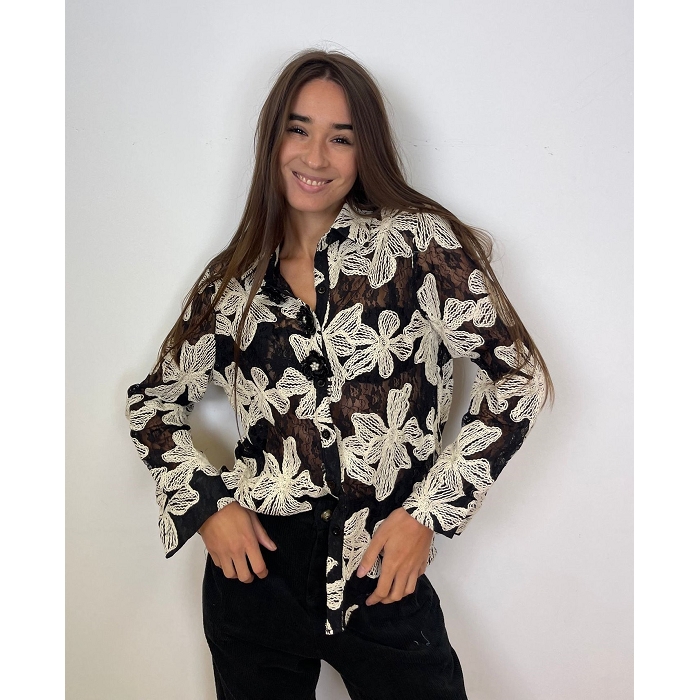 Scarpy creation my chemise brodee yl noir